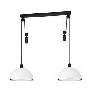 BRILAGI - LED Lustr na lanku RETRO GLASS 2xE27/40W/230V černá/bílá EG43438A+2xNSLA62174 obraz