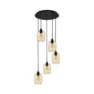 BRILAGI - LED Lustr na lanku RETRO GLASS 5xE27/60W/230V černá/kouřová hnědá EG43334A+5xNSTK7765 obraz