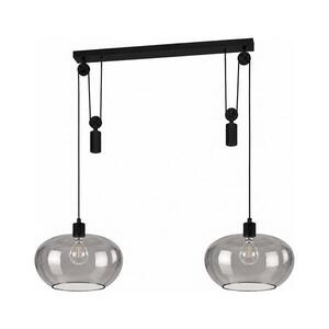 BRILAGI - LED Lustr na lanku RETRO GLASS 2xE27/40W/230V černá/kouřová šedá EG43438A+2xNSBL1193 obraz