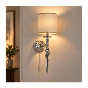 BRILAGI - Nástěnná lampa NUBILA 1xE27/60W/230V lesklý chrom/světle hnědá 1xEG78317+1xBG1584 obraz