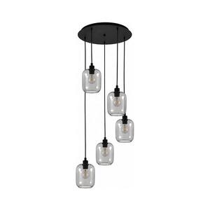 BRILAGI - LED Lustr na lanku RETRO GLASS 5xE27/60W/230V černá/kouřová šedá EG43334A+5xNSTK7758 obraz
