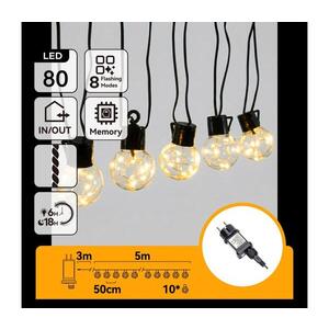 B.V. - LED Venkovní dekorační řetěz 80xLED/3, 6W/230V 5m IP44 teplá bílá B103031R6 obraz