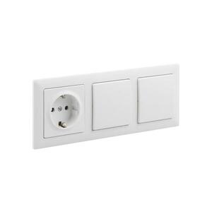 Legrand - Dvojitý jednopólový vypínač č. 1 a zás dom SCHUKO s rám SUNO 250V bílá LR0078+LR0117+LR0086+LR0086 obraz