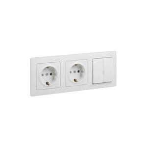 Legrand - Dvojitá zásuvka domovní SCHUKO a dvojitý vyp č. 5 s rám SUNO 250V bílá LR0078+LR0117+LR0117+LR0087 obraz