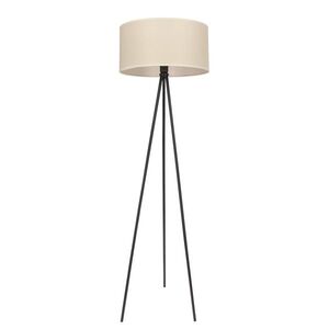 Stojací lampa SHANTI černá 1x40W E27 béžové stínidlo obraz