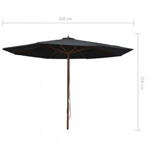 Slunečník Ø 350 cm látka / dřevo Dekorhome obraz