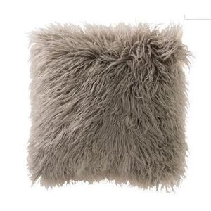 Šedo-béžový chlupatý polštář s výplní long hair - 45*45*16cm 98148 obraz