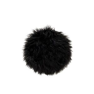 Černý chlupatý kulatý podsedák na židli - Ø38*6cm 98125 obraz