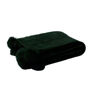 Černý plyšový pléd Pompom s bambulemi - 130*170cm 77482 obraz