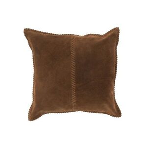 Hnědý kožený polštář s výplní Stich- 39*39*7cm 98260 obraz