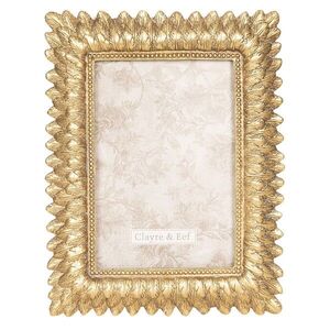 Zlatý fotorámeček s listy - 16*2*20 cm / 10*15 cm 2F0607 obraz