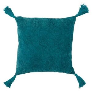 Tyrkysový polštář Fayola s třásněmi - 45*45 cm 3094 obraz
