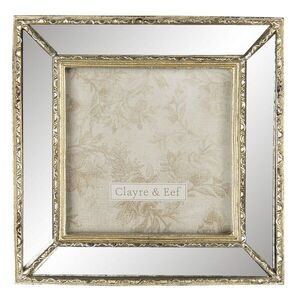 Zlatý fotorámeček se zrcadlovým okrajem - 15*2*15 cm / 10*10 cm 2F0707 obraz