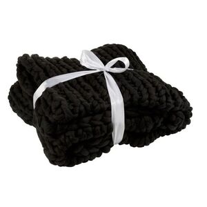 Pletený černý pléd Tricot black - 152*127 cm 7260 obraz
