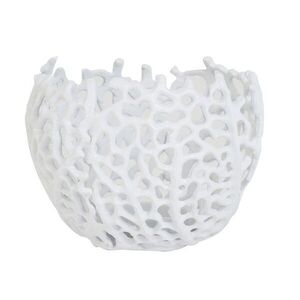 Bílý kovový svícen na čajovou svíčku Sabela - Ø 12*10cm 7727118 obraz