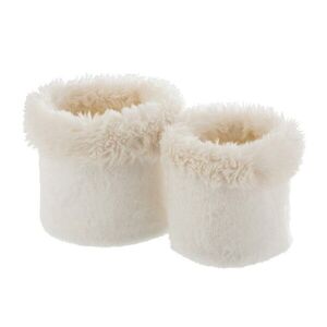 Sada 2 bílých chlupatých obalů na květináče Plush pots – Ø 27 *25 cm 6695 obraz
