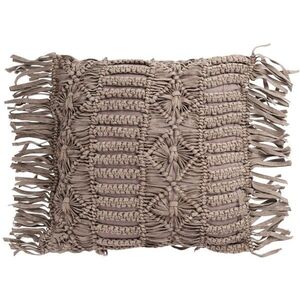 Bavlněný polštář Macrame Taupe s třásněmi - 45*45 cm 94579 obraz