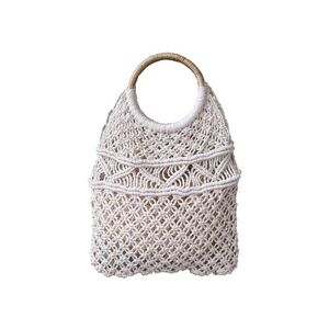 Drhaná síťovaná taška s ratanovou rukojetí Mesh - 38*43 cm 16868-19 obraz