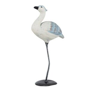 Dekorace modro-bílý ptáček na kovové noze - 13*9*31 cm 94562 obraz