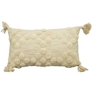 Béžový bavlněný polštář se střapci Kissen - 50*30cm 241010 obraz