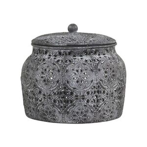 Zinková kovová vintage dóza Vire zinc s víkem - Ø15*13 cm 64056200 (64562-00) obraz