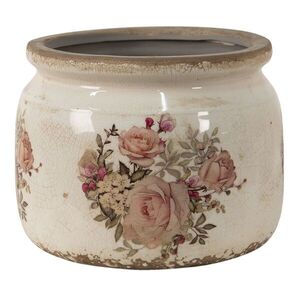 Keramický obal na květináč s růžemi Rosien - Ø20*15 cm 6CE1419L obraz