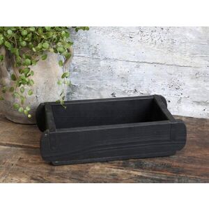 Dřevěná černá retro bedýnka Brick old black - 30*15*10 cm 41366-24 obraz