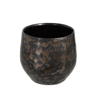 Kouřovo-stříbrný antik keramický květináč Smokey - Ø 14*12cm 98625 obraz