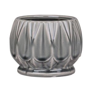 Šedý antik keramický obal na květináč se vzorem Alsace S - Ø 13*10cm 65049525 (65495-25) obraz