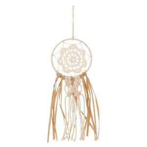 Béžovo-hnědý lapač snů s lýkovými proužky a Macramé - Ø 9*30 cm 22446 obraz