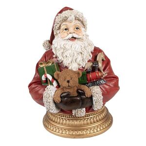Vánoční dekorace socha Santa s dárky a medvídkem - 22*18*29 cm 6PR4908 obraz