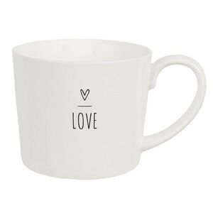 Bílý hrnek se srdíčkem s nápisem Love - Lovely Day - 12*8*7 cm / 275 ml 6CEMU0148 obraz