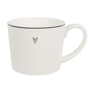 Bílý hrnek se srdíčkem Lovely Day - 12*8*7 cm / 275 ml 6CEMU0142 obraz