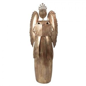 Zlatá antik kovová dekorace anděl v životní velikosti Christmas Angel - 62*25*169 cm 5Y1230 obraz