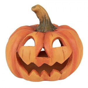 Oranžová keramická dekorace dýně Halloween - Ø 23*18 cm 6TE0515 obraz