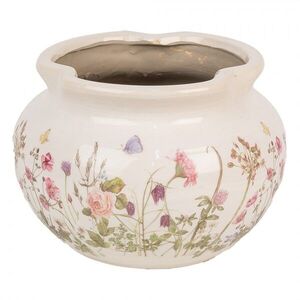 Keramický obal na květináč s lučními květy Flowers of Love L - Ø 23*16 cm 6CE1944L obraz