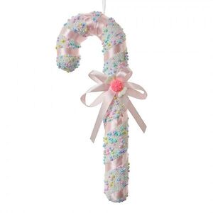 Barevná vánoční ozdoba cukrová hůlka mašlí - 10*3*26 cm 66182 obraz