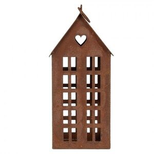 Rezavý svícen ve tvaru domku Rustic Charm - 13*11*30 cm 6Y5792 obraz