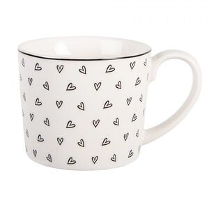 Bílý hrnek se srdíčky Lovely Day - 12*8*7 cm / 275 ml BHSMU0005 obraz