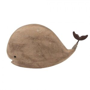 Hnědá dřevěná dekorace velryba Rustic - 26*7*14 cm 6H2434 obraz