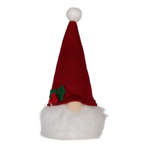Vánoční svítící dekorace skřítek Gnome LED v červené pletené čepici - 10*10*25 cm/ 3AA 66333 obraz