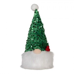Vánoční svítící dekorace skřítek Gnome LED v zelené čepici - 10*10*25 cm/ 3AA 66331 obraz