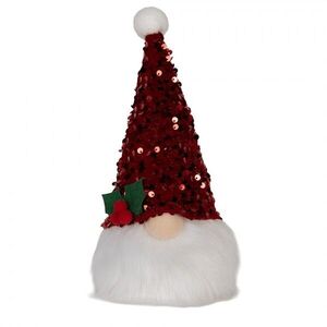 Vánoční svítící dekorace skřítek Gnome LED v červené čepici - 10*10*25 cm/ 3AA 66330 obraz