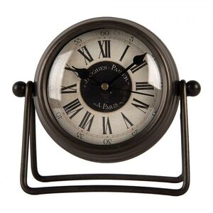 Hnědé antik kovové stolní hodiny Paris - 12*5*11 cm / 1*AA 6KL0835 obraz