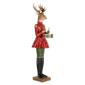 Vánoční figurka Jelen bubeník ve slavnostní uniformě - 23*19*77 cm 5PR0189 obraz