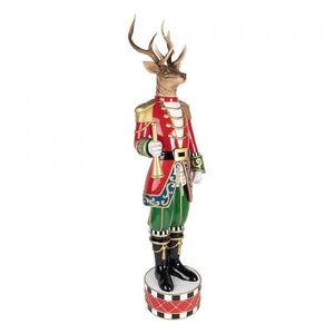 Vánoční figurka Jelen s trubkou ve slavnostní uniformě - 25*20*82 cm 5PR0154 obraz