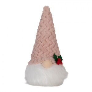 Vánoční svítící dekorace skřítek Gnome LED v růžové čepici - 10*10*25 cm/ 3AA 66334 obraz