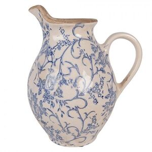Keramický džbán s modrými květy Henria M - 21*16*24 cm 6CE2238M obraz