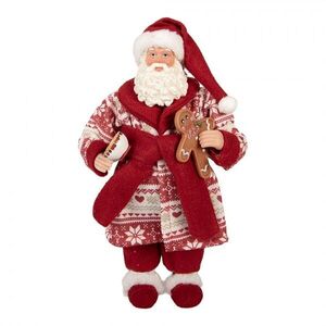 Vánoční dekorace Santa v županu s perníčkem - 15*11*28 cm 66360 obraz