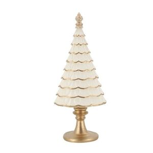 Krémovo-zlatý antik dekorační vánoční stromek Noël - Ø 10*7*23 cm 52085619 obraz